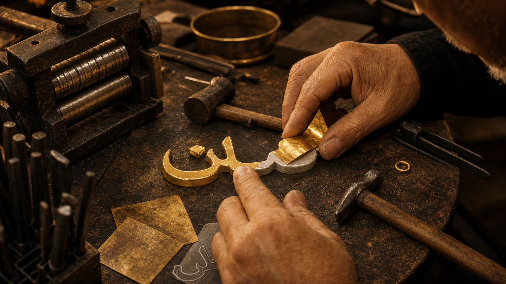 Visual concept of bonding solid 24K gold around a silver base