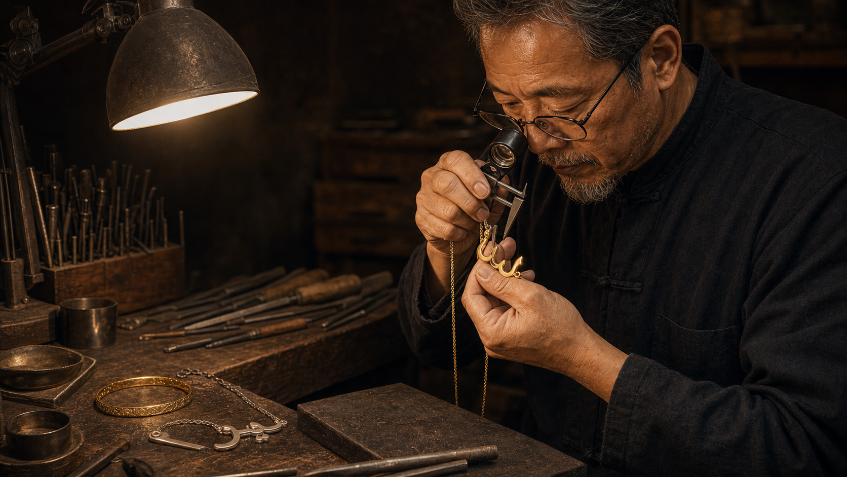 Visual concept of an artisan inspecting a finished piece