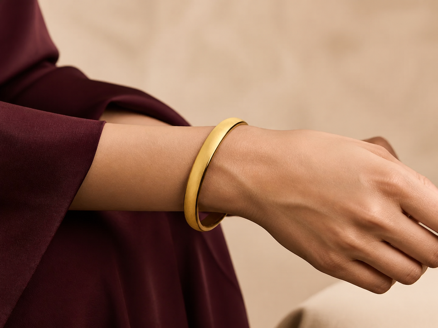 Tire Tread Bangle worn view