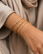 Sahra Faceted Bangle worn by an Arab woman