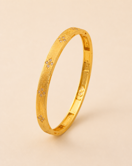 Najma Floral Ridge Bangle golden jewelry product view
