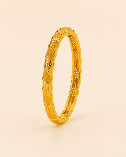 Amal Geometric Bangle golden jewelry product view