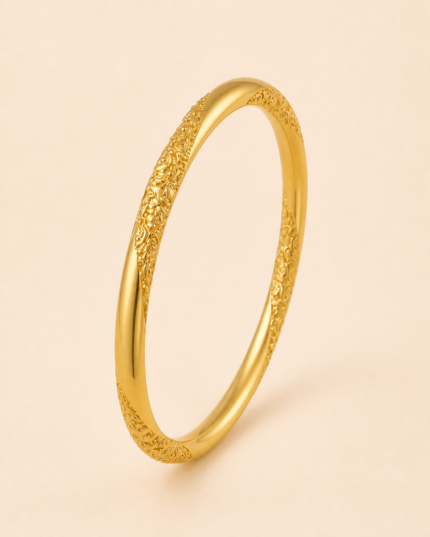 Yasmin Petal Bangle golden jewelry product view