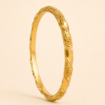 Warda Rose Relief Bangle golden jewelry product view