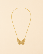 Farasha Butterfly Pendant Necklace golden jewelry product view