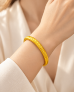 Rounded-Profile Hundred Blessings Bangle - Image 2